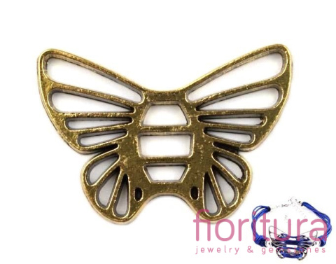 ŁĄCZNIK MOTYL AŻUROWY 26x37MM KOLOR STARE ZŁOTO