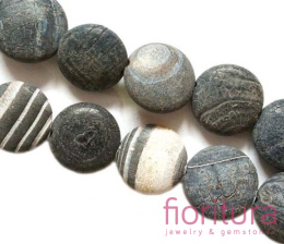 KAMIEŃ NATURALNY AGAT KWASOWANY CZARNY KRĄŻEK 18MM