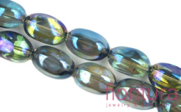 KORALIKI SZKLANE OWAL NIEREGULARNY 20x14MM KOLOR BLUE AB