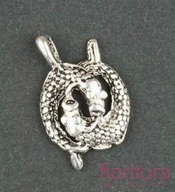 ZAWIESZKA ZODIAK RYBY 17X11MM KOLOR STARE SREBRO