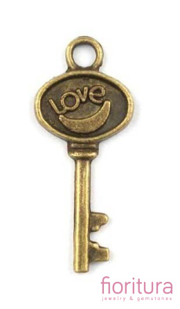 ZAWIESZKA KLUCZ 30x13 MM KOLOR STARE ZŁOTO