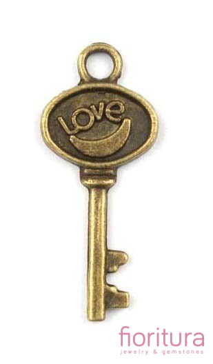 ZAWIESZKA KLUCZ 30x13 MM KOLOR STARE ZŁOTO