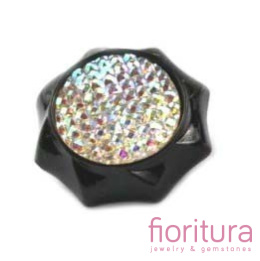 GUZIKI AKRYLOWE FASETOWANE 20x12MM KOLOR CRYSTAL AB