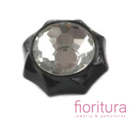 GUZIKI AKRYLOWE FASETOWANE 20x12MM KOLOR CRYSTAL