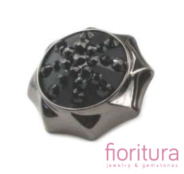 GUZIKI AKRYLOWE DEKORACYJNE 21x13MM KOLOR BLACK