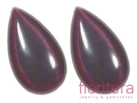 KABOSZON SZKLANY KOCIE OKO ŁEZKA 20X35MM KOLOR AMETYST