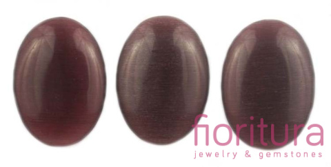 KABOSZON SZKLANY KOCIE OKO OWAL 25X18MM KOLOR CIEMNY AMETYST