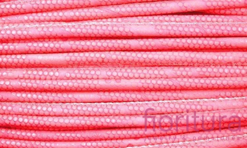 RZEMIEŃ SZYTY WZÓR SKÓRY JASZCZURKI SKÓRA EKOLOGICZNA 4MM KOLOR MALINOWY