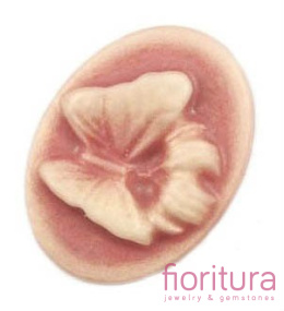 KABOSZON Z ŻYWICY KAMEA OWAL 18x13MM KOLOR ZGASZONY RÓŻ