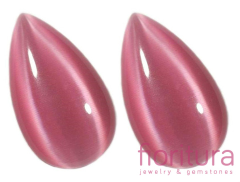 KABOSZON SZKLANY KOCIE OKO ŁEZKA 20X35MM KOLOR RÓŻOWY