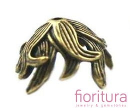 NAKŁADKA KWIAT 15x15x10MM KOLOR STARE ZŁOTO