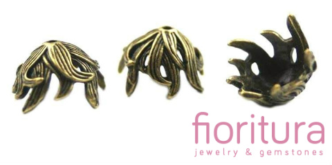 NAKŁADKA KWIAT 15x15x10MM KOLOR STARE ZŁOTO