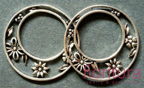 PODSTAWA KOLCZYKA RÓŻANY OGRÓD 35MM KOLOR STARE SREBRO