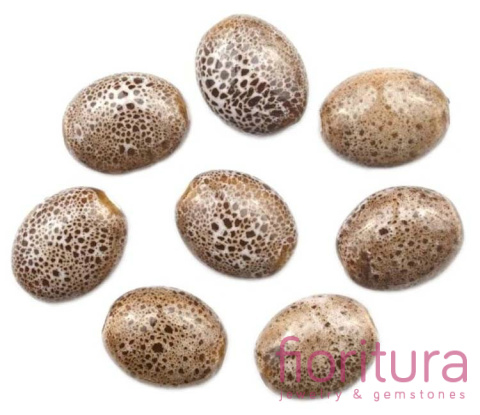 CERAMIKA NAKRAPIANA OWAL 13x16MM KOLOR CIEMNY BEŻ