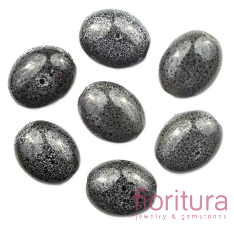 CERAMIKA NAKRAPIANA OWAL 13x16MM KOLOR SZARY