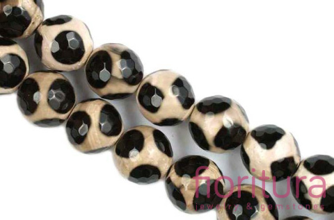 KAMIEŃ NATURALNY AGAT TYBETAŃSKI KULA FASETOWANA 16MM