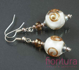 KOLCZYKI SZKŁO WENECKIE ZE ZŁOTEM