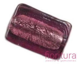 SZKŁO WENECKIE PROSTOKĄT PŁASKI 13x18x6MM KOLOR AMETYST