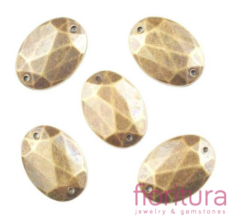 KABOSZON AKRYLOWY FASETOWANY DO PRZYSZYCIA OWAL 18x13MM KOLOR STARE ZŁOTO