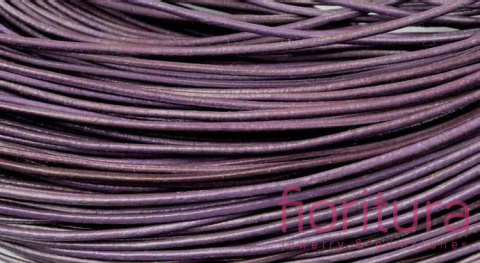 RZEMIEŃ OKRĄGŁY SKÓRA NATURALNA 1MM KOLOR FIOLETOWY