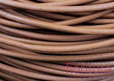 RZEMIEŃ OKRĄGŁY SKÓRA NATURALNA 3MM KOLOR BRĄZOWY