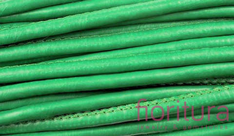 RZEMIEŃ SZYTY SKÓRA EKOLOGICZNA 5MM KOLOR ZIELONY
