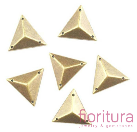 KABOSZON AKRYLOWY FASETOWANY DO PRZYSZYCIA TRÓJKĄT 18x16MM KOLOR STARE ZŁOTO