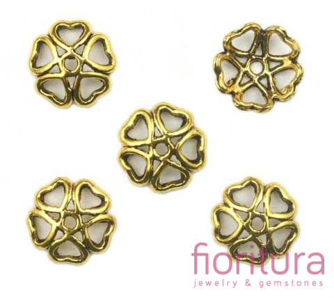 NAKŁADKA KWIAT 10X10MM KOLOR ZŁOTY