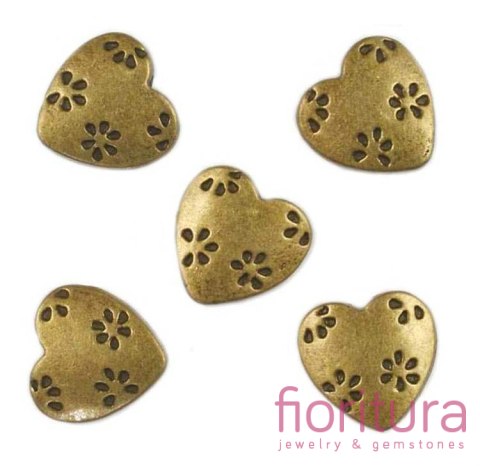 PRZEKŁADKA SERCE 14X4MM KOLOR STARE ZŁOTO