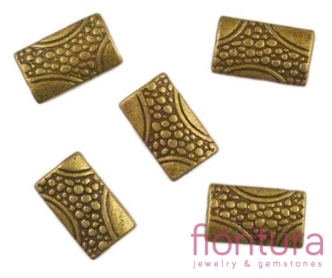 PRZEKŁADKA PROSTOKĄT PŁASKI 9x15MM KOLOR STARE ZŁOTO