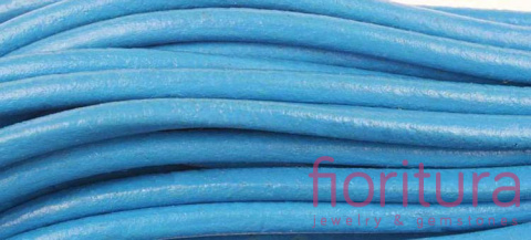 RZEMIEŃ OKRĄGŁY SKÓRA NATURALNA 3MM KOLOR NIEBIESKI