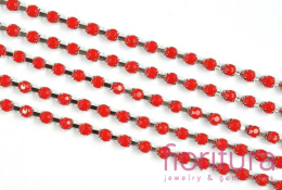 TAŚMA BIŻUTERYJNA 3MM KOLOR RED