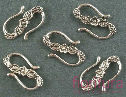 ZAPIĘCIE TYPU HAK 23x14x4MM KOLOR STARE SREBRO