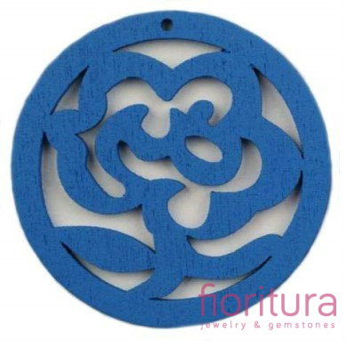 KORALIKI DREWNIANE ZAWIESZKA RÓŻA 50MM