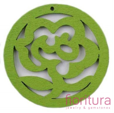 KORALIKI DREWNIANE ZAWIESZKA RÓŻA 50MM