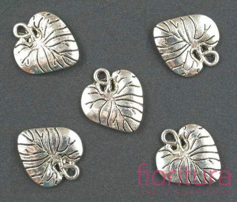 ZAWIESZKA LIŚĆ 15x15MM KOLOR STARE SREBRO