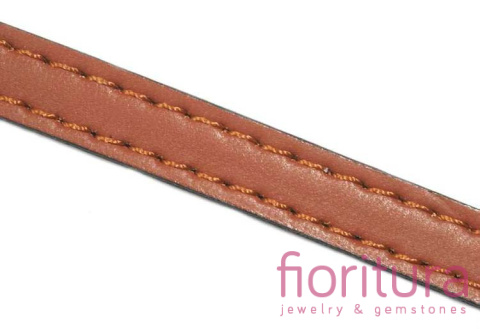 RZEMIEŃ SZYTY SKÓRA EKOLOGICZNA 10MM KOLOR BRĄZ