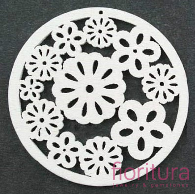 KORALIKI DREWNIANE ZAWIESZKA ASTRY 50MM KOLOR BIAŁY