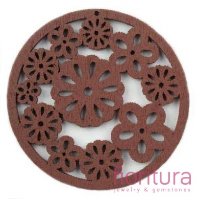 KORALIKI DREWNIANE ZAWIESZKA ASTRY 50MM KOLOR BRĄZOWY