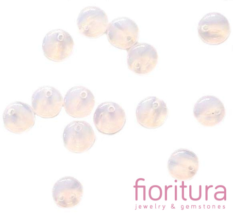 KORALIKI SZKLANE PASTYLKA PŁASKA 6MM KOLOR MILKY PINK