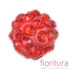 KORALIKI CARAMBALLA Z KRYSZTAŁKAMI STRASS KULA 10MM KOLOR CZERWONY