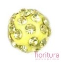 KORALIKI CARAMBALLA Z KRYSZTAŁKAMI STRASS KULA 10MM KOLOR ŻÓŁTY