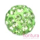 KORALIKI CARAMBALLA Z KRYSZTAŁKAMI STRASS KULA 10MM KOLOR ZIELONY