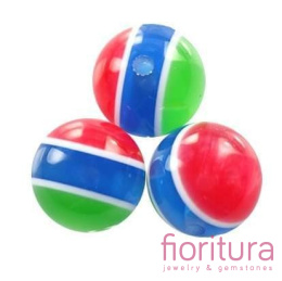KORALIKI Z ŻYWICY KULA 20MM KOLOR ZIELEŃ/NIEBIESKI/CZERWIEŃ
