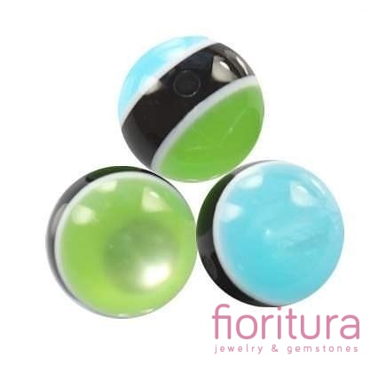 KORALIKI Z ŻYWICY KULA 20MM KOLOR ZIELEŃ/CZERŃ/NIEBIESKI