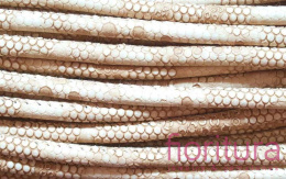 RZEMIEŃ SZYTY WZÓR SKÓRY JASZCZURKI 4MM KOLOR BEŻOWY
