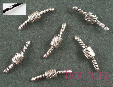 ZAPIĘCIE ŁĄCZNIK DO LINKI KAUCZUKOWEJ 20x4MM KOLOR STARE SREBRO