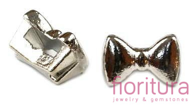 PRZEKŁADKA OZDOBNA KOKARDKA 7x10MM KOLOR SREBRNY