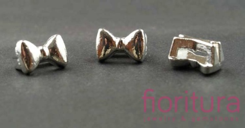 PRZEKŁADKA OZDOBNA KOKARDKA 7x10MM KOLOR SREBRNY