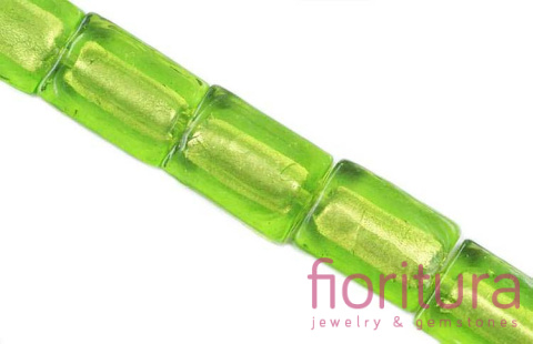SZKŁO WENECKIE PROSTOKĄT PŁASKI 13x18x6MM KOLOR JASNY ZIELONY